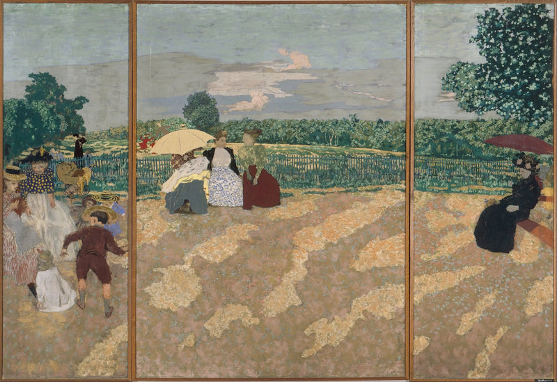 Jardines públicos: la conversación, las niñeras, el sombrero rojo - Édouard Vuillard