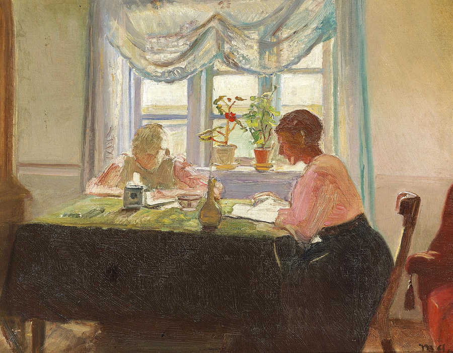 Hago mis tareas junto a la ventana. - Michael Peter Ancher