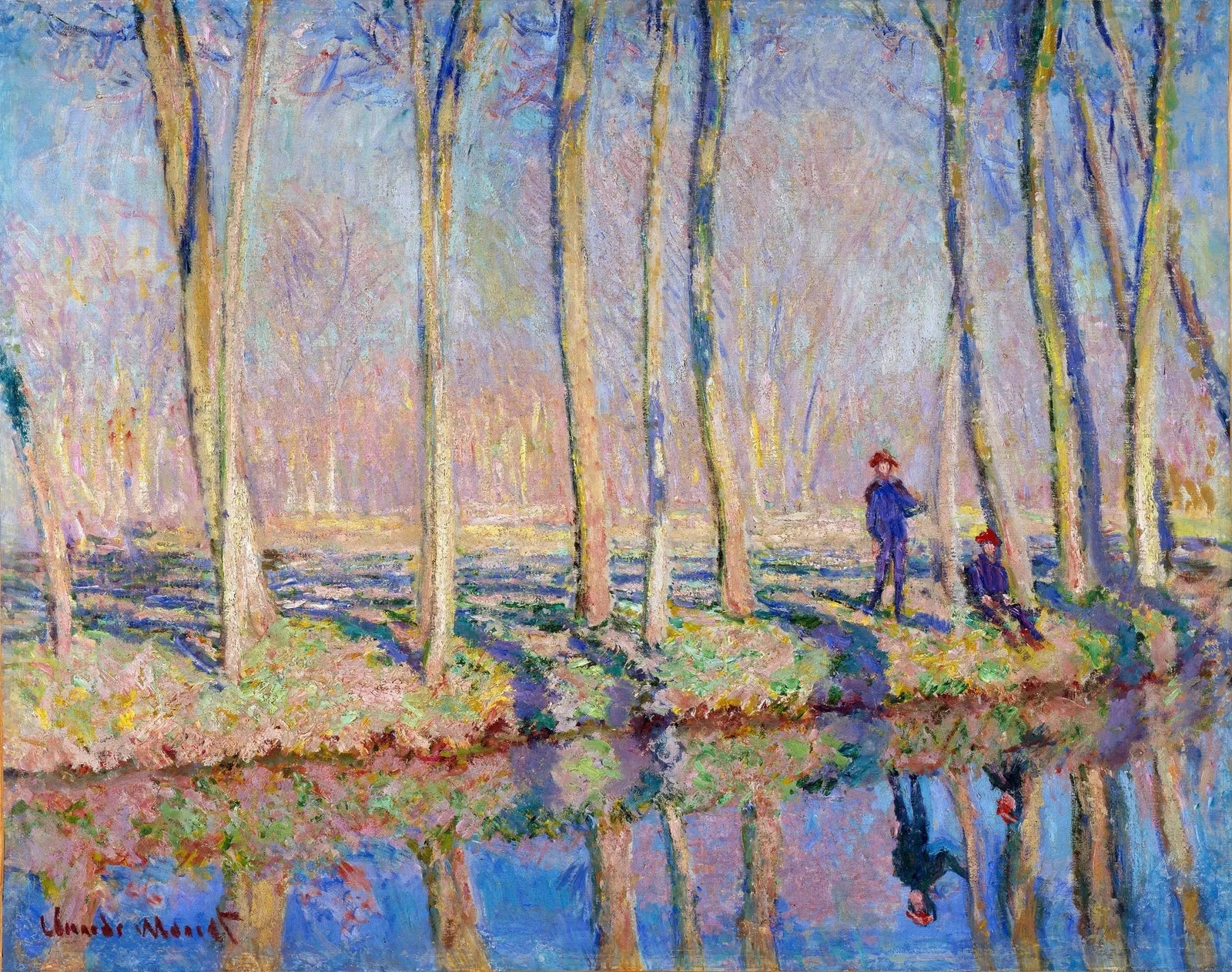 Jean-Pierre Hoschedé y Michel Monet a orillas del Epte W1127 - Claude Monet