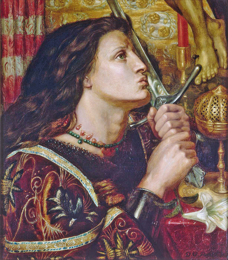 Juana de Arco besando la espada de la Liberación - Dante Gabriel Rossetti