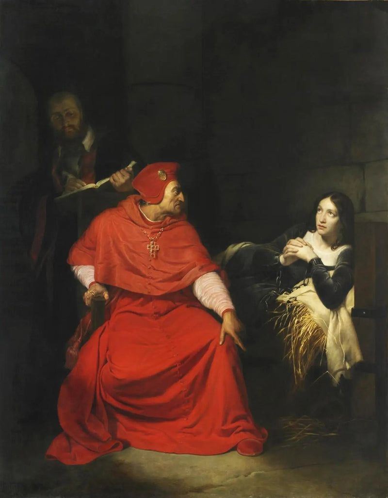 Juana de Arco, enferma, está expuesta en su prisión por el cardenal de Winchester - Paul Delaroche