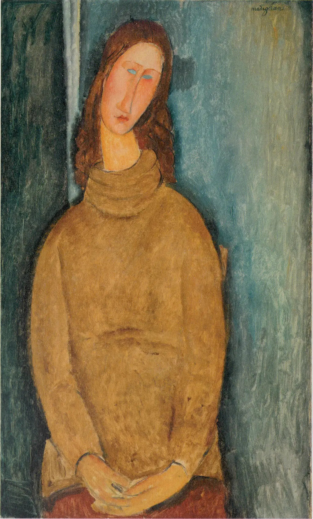 Reproduction du tableau « Jeanne Hébuterne au chandail jaune - Amedeo Modigliani » par Alpha Reproduction en peinture à l’huile