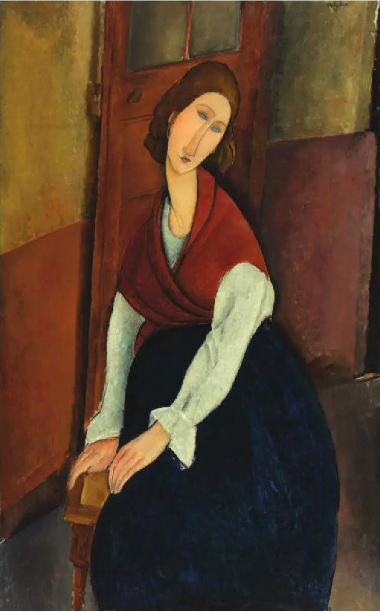 Jeanne Hébuterne frente a una puerta - Amedeo Modigliani