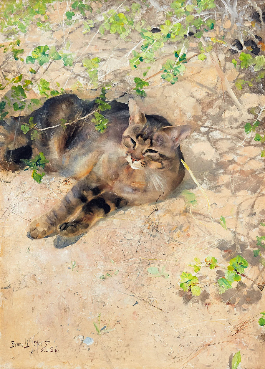 Jeppe, el gato, bajo el sol primaveral - Bruno Liljefors