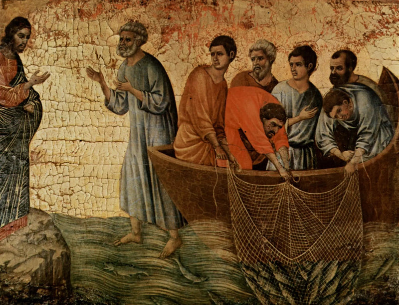 Jesús aparece en el lago de Tiberíades - Duccio di Buoninsegna