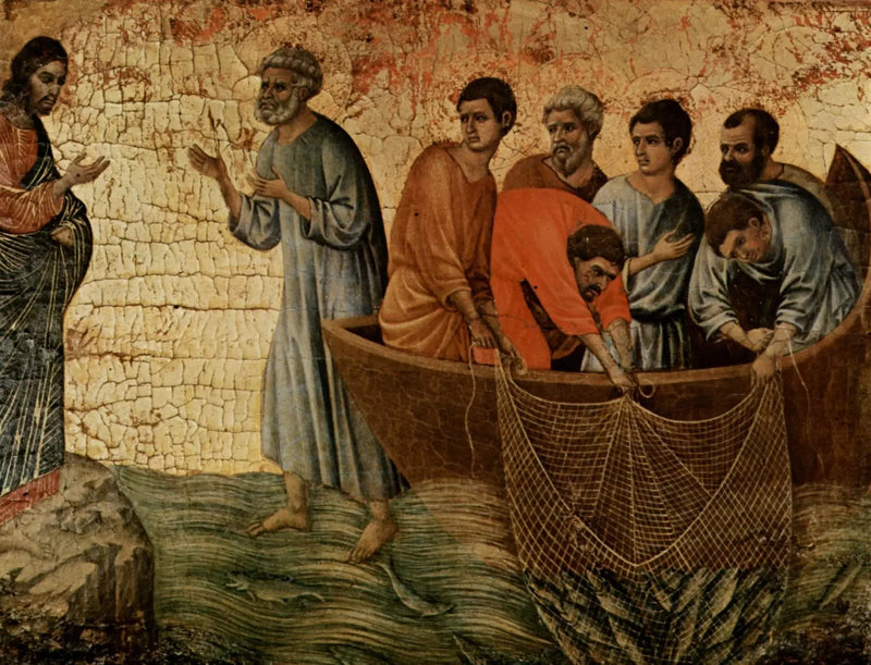 Jesús aparece en el lago de Tiberíades - Duccio di Buoninsegna