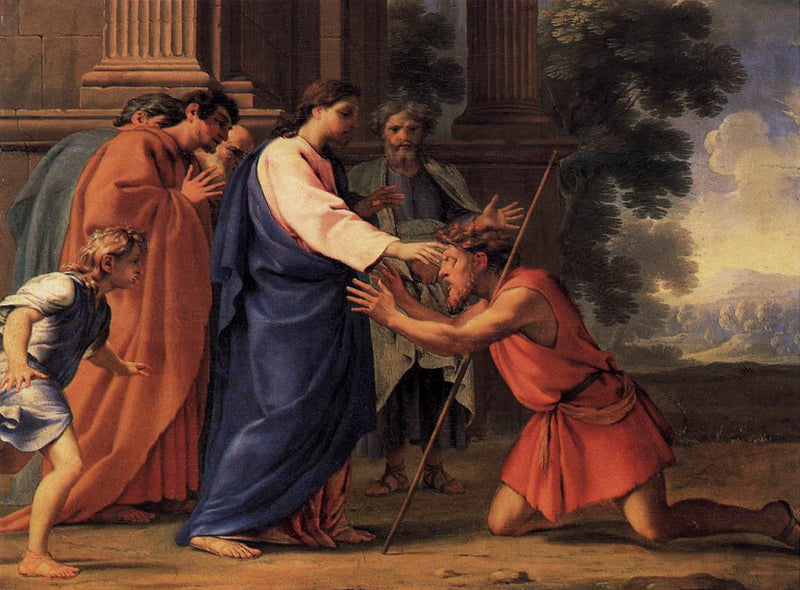 Jesús Cristo sanando ciego - Eustache Le Sueur