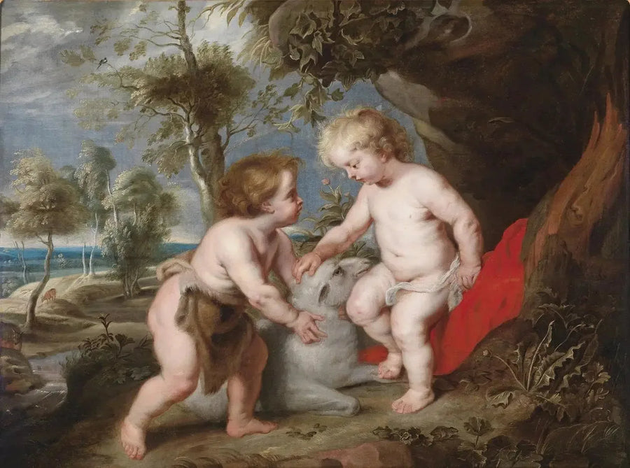 Jesús y el Niño San Juan con un cordero - Peter Paul Rubens
