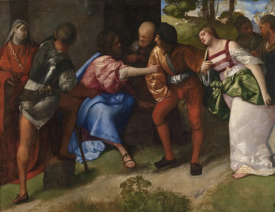 Jesús y la mujer adúltera - Tiziano