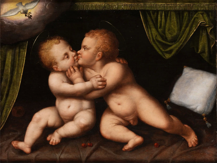 Jesús y San Juan Bautista niños - Joos van Cleve
