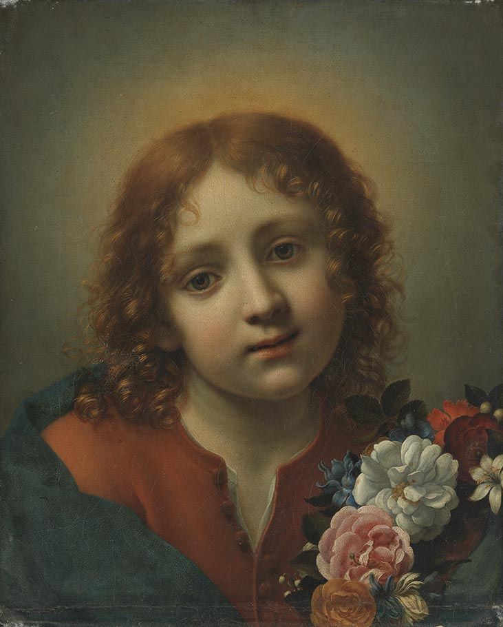 Jesusknabe mit Blumenkranz - Carlo Dolci image 1 copie de tableau peinte à la main