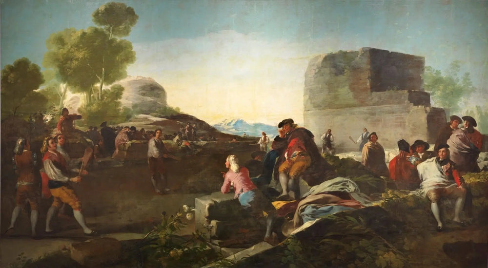 jeu de balle avec raquette - Francisco de Goya image 1 reproduction de peinture à l’huile