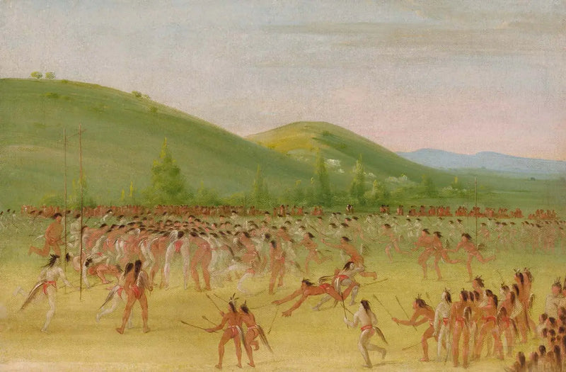 Juego de pelota de los Choctaws – Ball Down - George Catlin