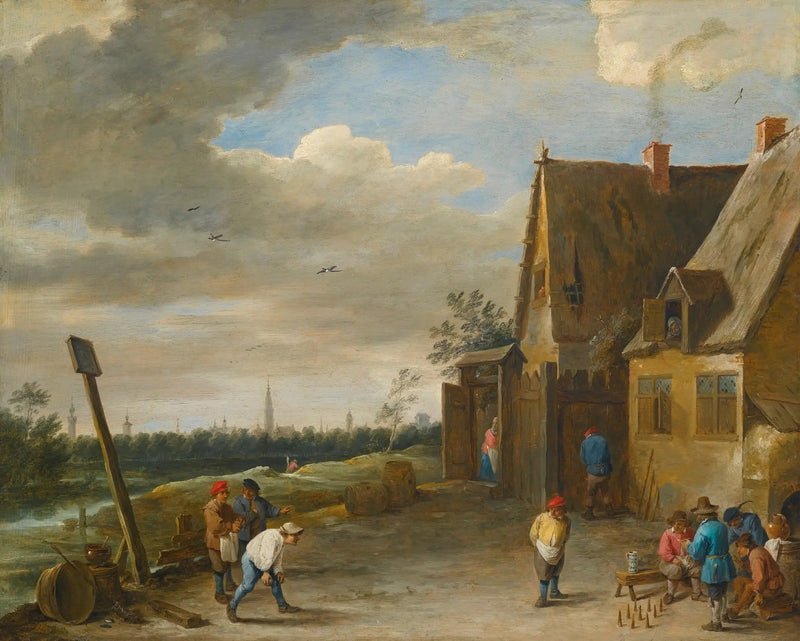 Juego de bolos con vista a Amberes - David Teniers el Joven