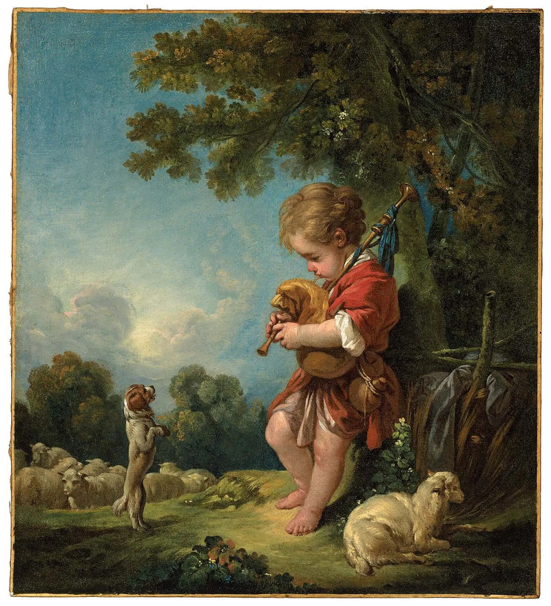 Joven pastor tocando la gaita - François Boucher