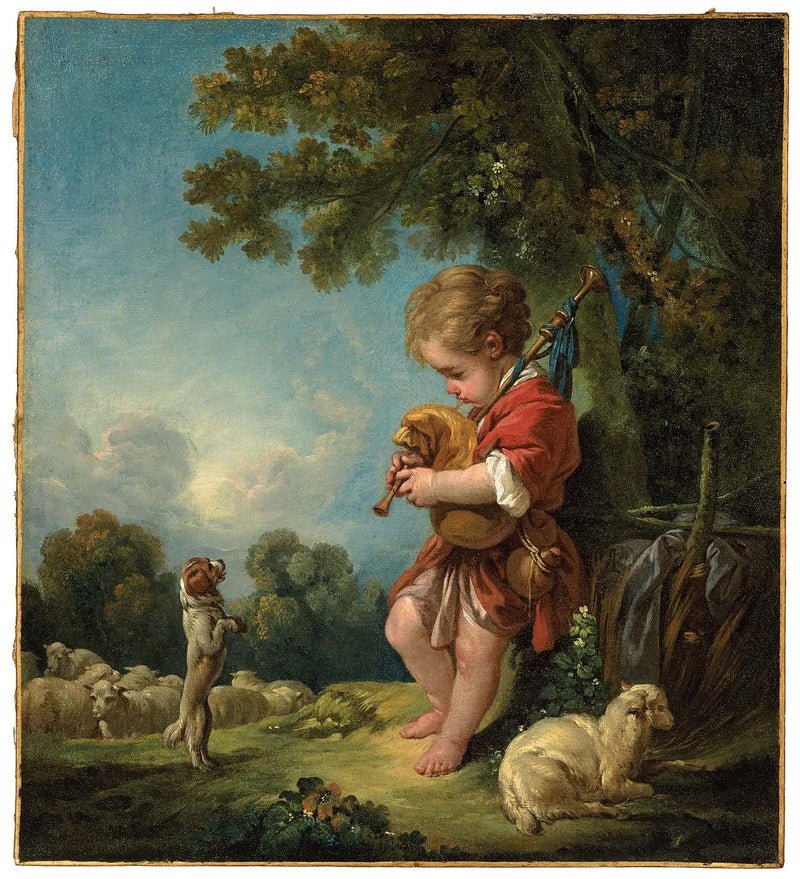 Joven pastor tocando la gaita - François Boucher