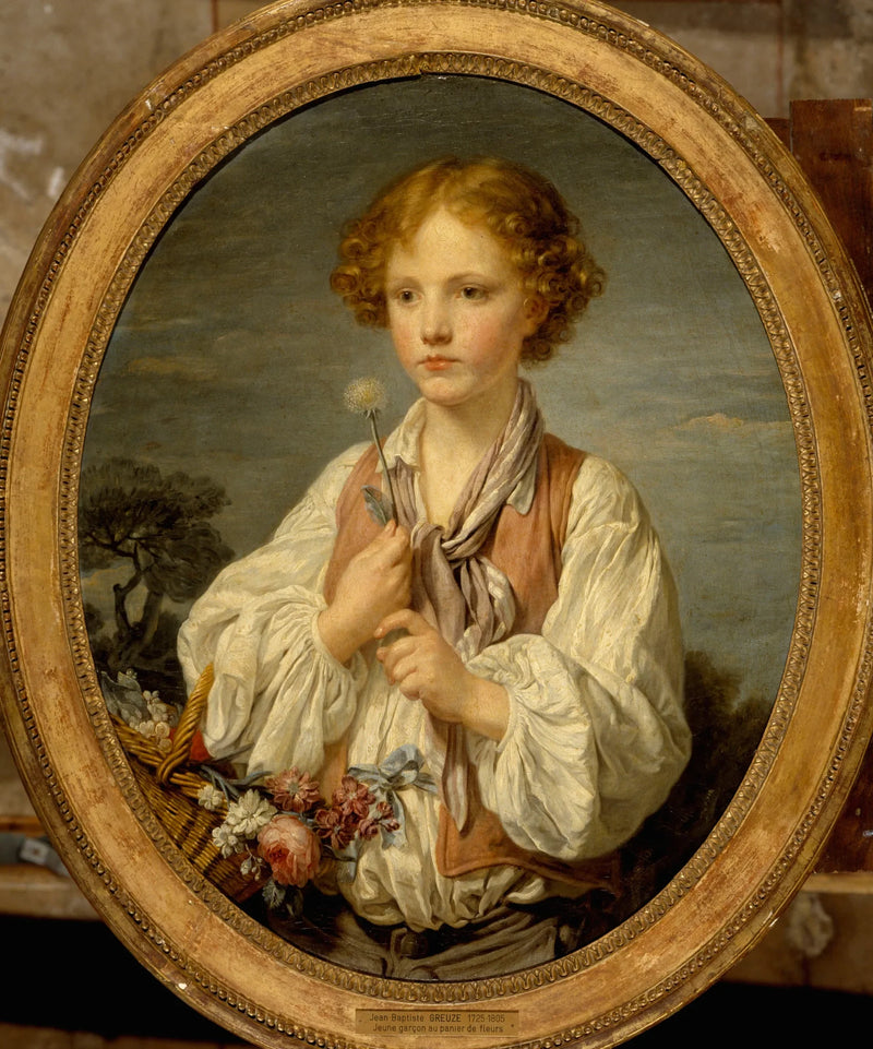 Joven pastor que intenta la suerte para saber si es amado por su pastora - Jean-Baptiste Greuze