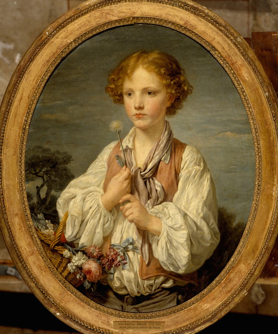 Joven pastor que intenta la suerte para saber si es amado por su pastora - Jean-Baptiste Greuze