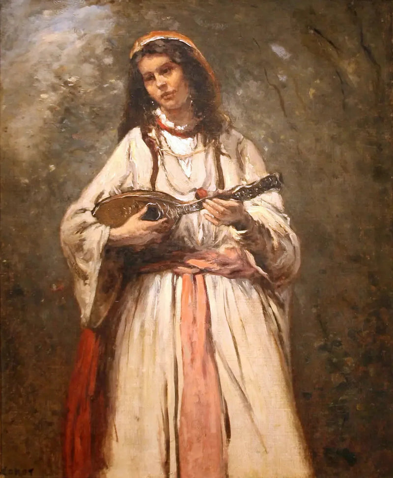 Joven bohemio con la mandolina - Jean-Baptiste Camille Corot