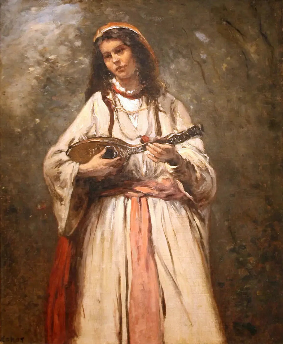 Joven bohemio con la mandolina - Jean-Baptiste Camille Corot