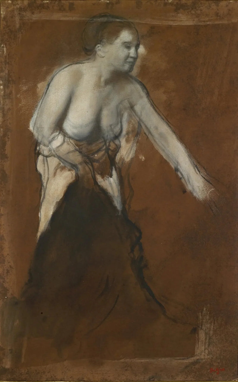 Joven mujer semi-desnuda - Edgar Degas