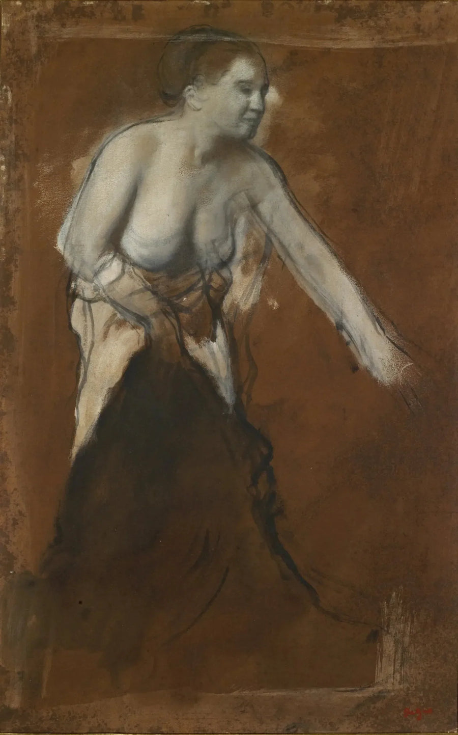 Joven mujer semi-desnuda - Edgar Degas