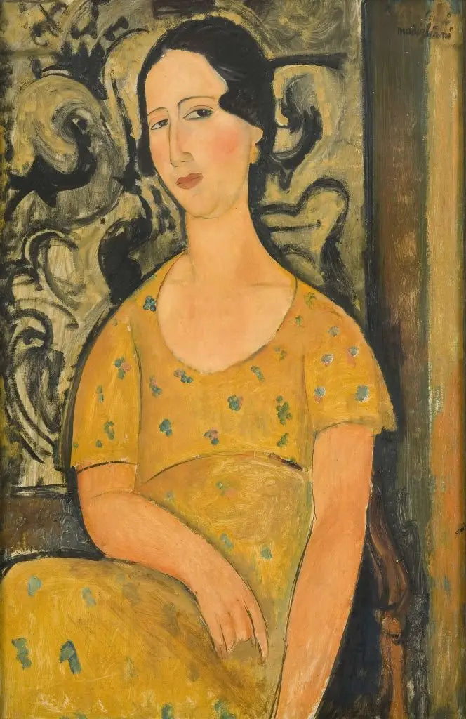 Joven mujer con vestido amarillo (Renée Modot) - Amedeo Modigliani