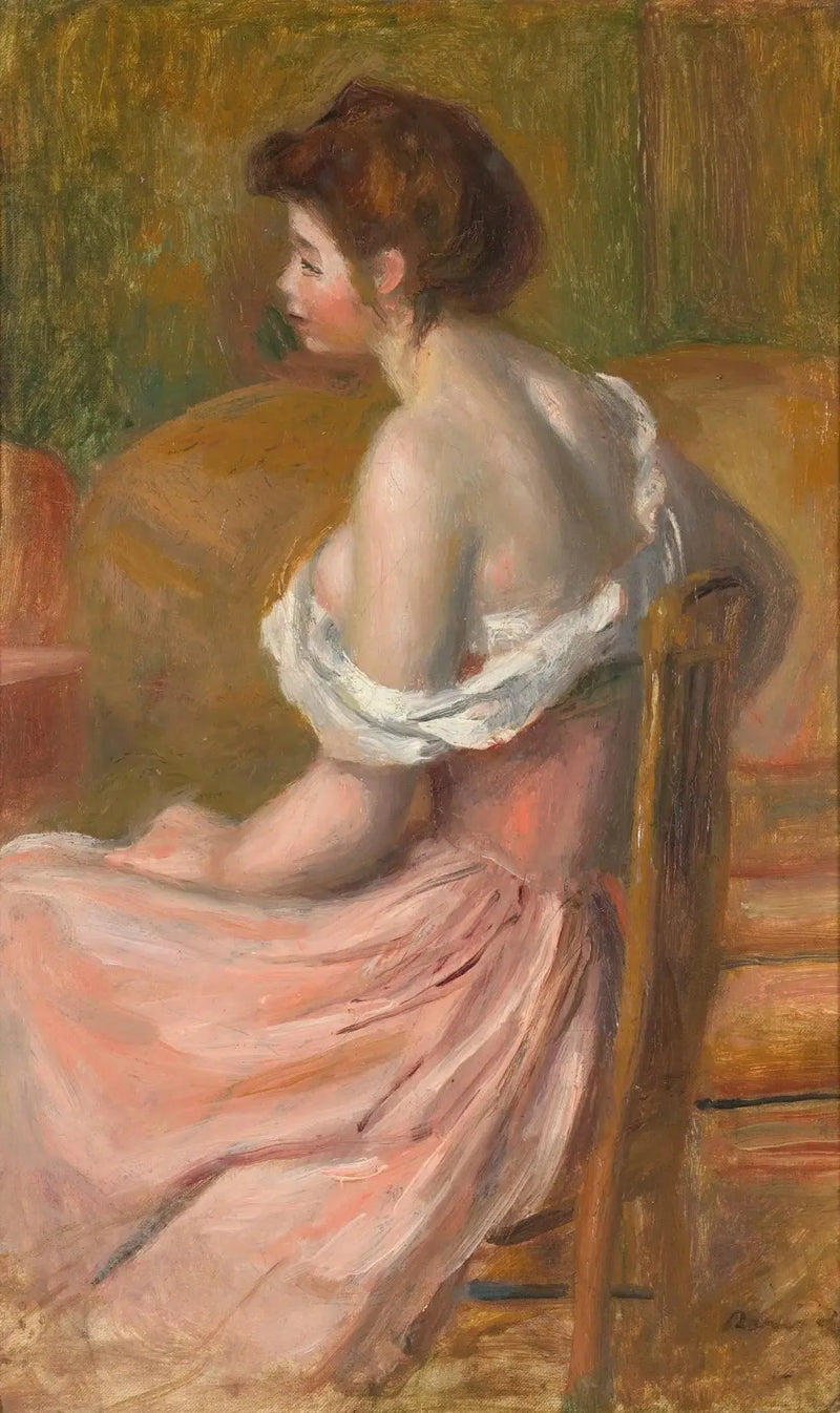 Joven mujer sentada, con el cuello y los hombros descubiertos - Pierre-Auguste Renoir
