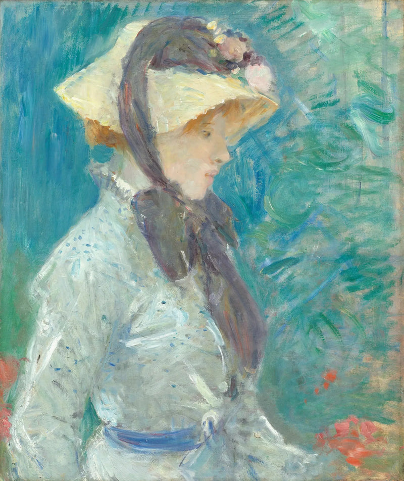Joven mujer con sombrero de paja - Berthe Morisot