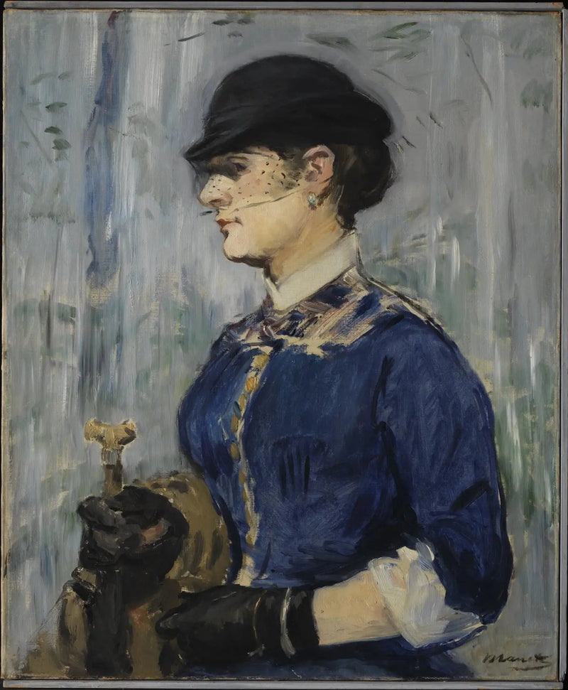 Joven mujer con sombrero redondo - Édouard Manet
