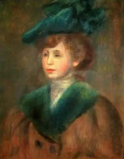 Joven mujer con sombrero verde - Pierre-Auguste Renoir