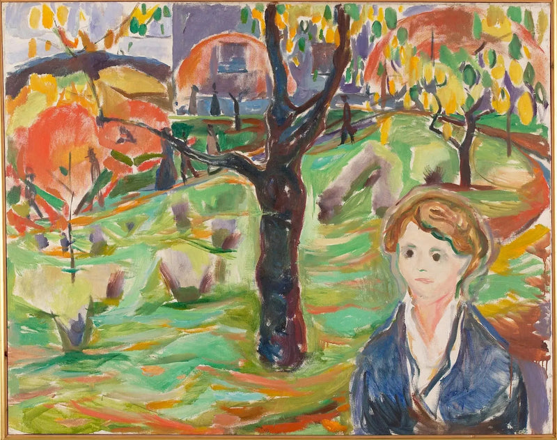 Joven mujer en el jardín - Edvard Munch