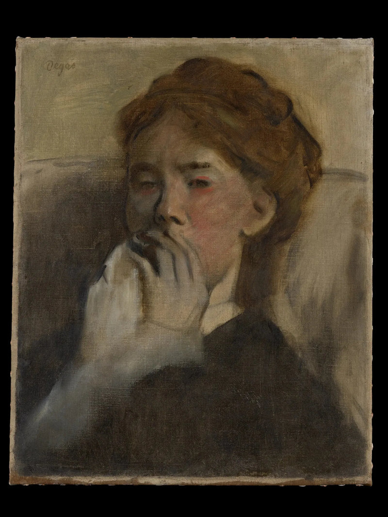 Joven mujer con la mano en la boca - Edgar Degas