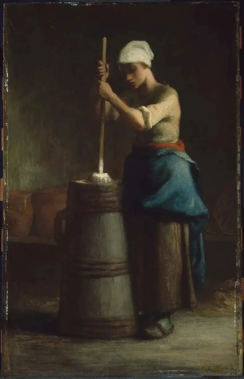 Joven mujer batiendo mantequilla - Jean-François Millet