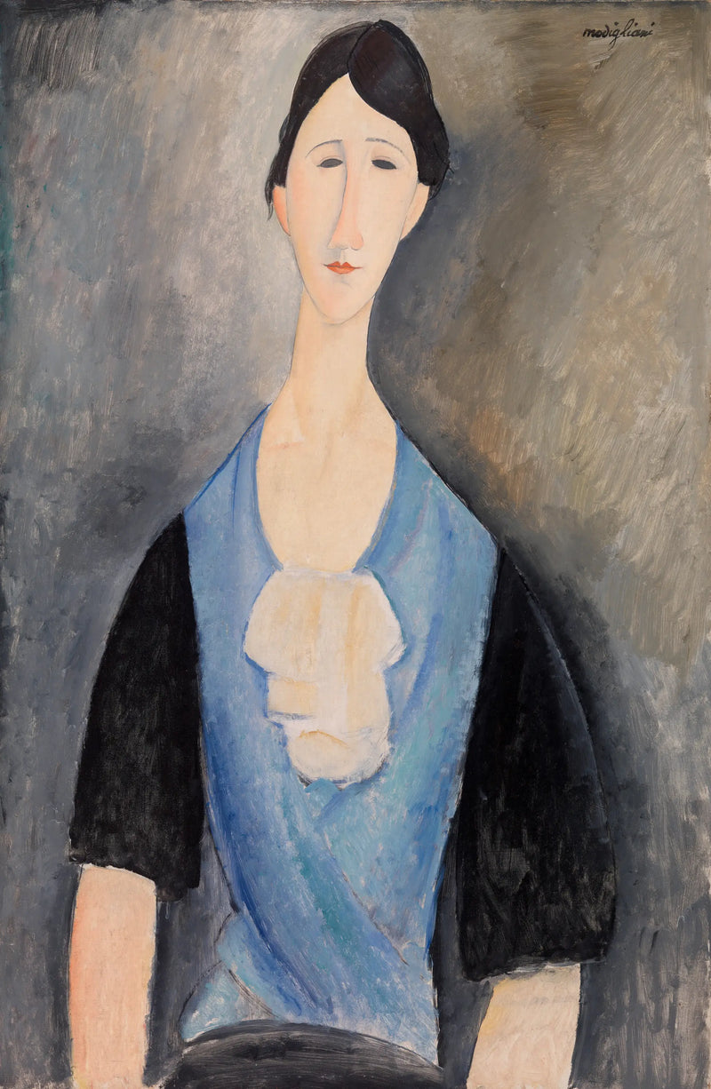 Joven mujer en azul (Giovane donna in azzurro) - Amedeo Modigliani