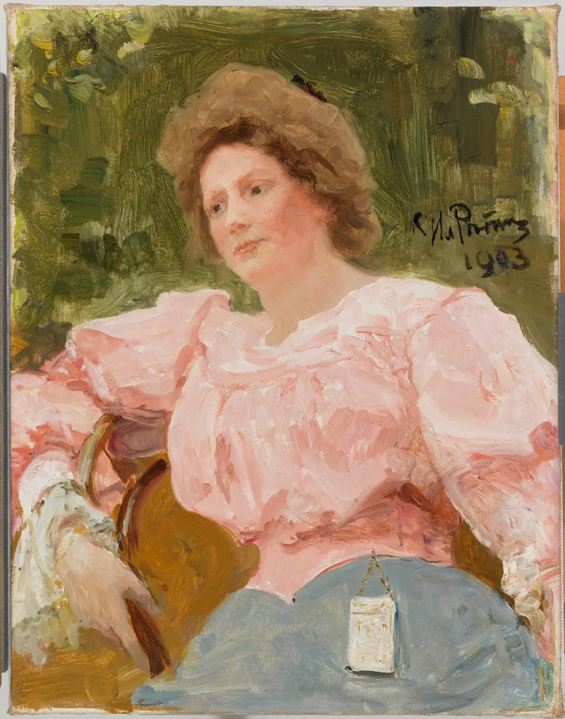 Joven mujer en rosa - Ilya Repin