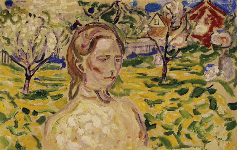 Joven Mujer y Ranúnculos - Edvard Munch