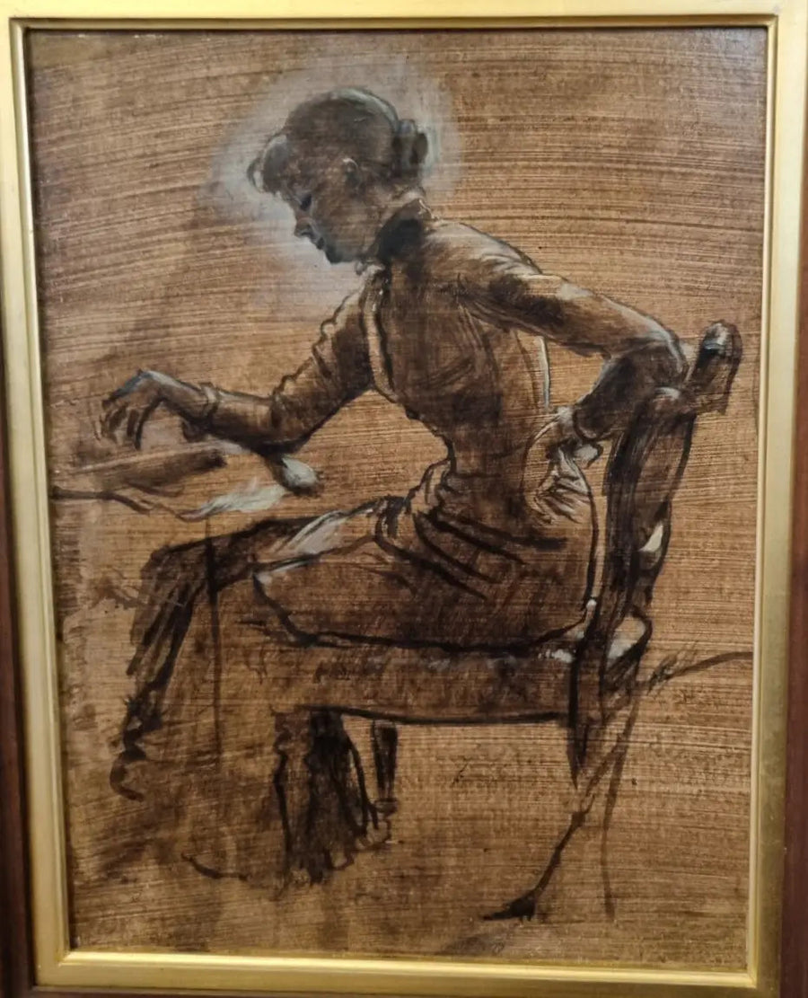 Joven mujer jugando al ajedrez - James Tissot