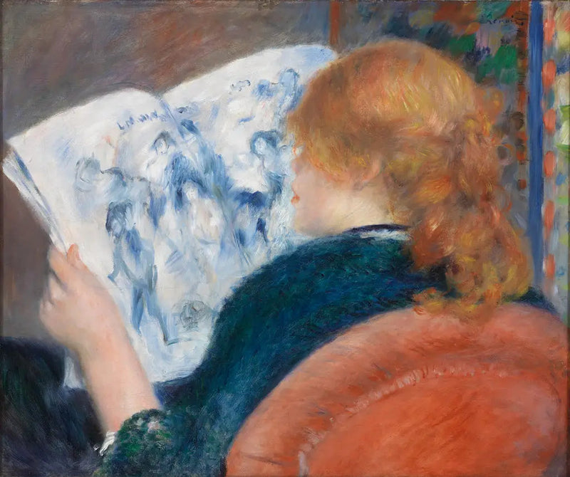 Joven mujer leyendo una revista ilustrada - Pierre-Auguste Renoir
