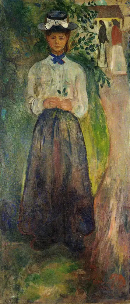 Joven mujer entre las plantas - Edvard Munch