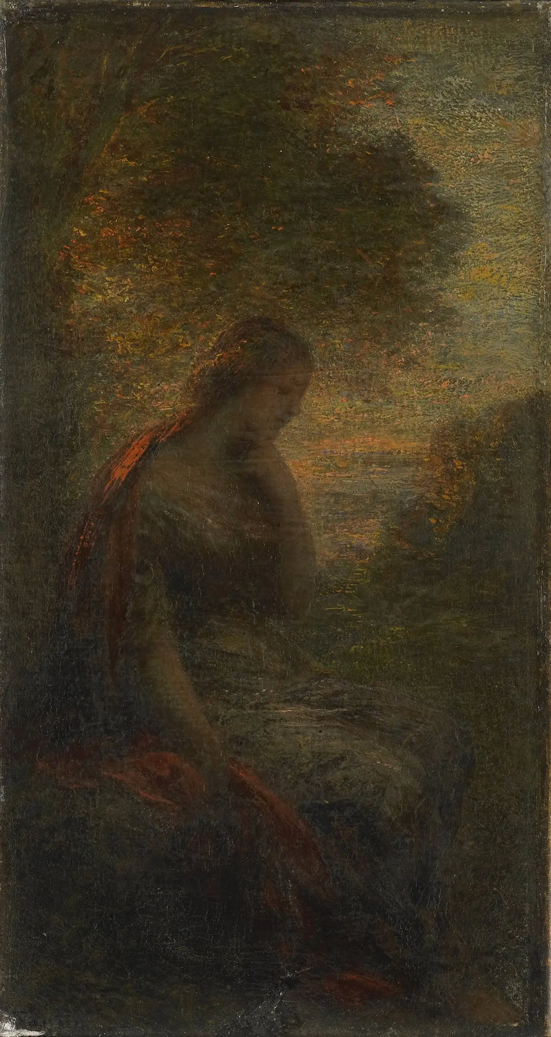 Joven mujer bajo un árbol al atardecer, llamada « Otoño » - Henri Fantin-Latour