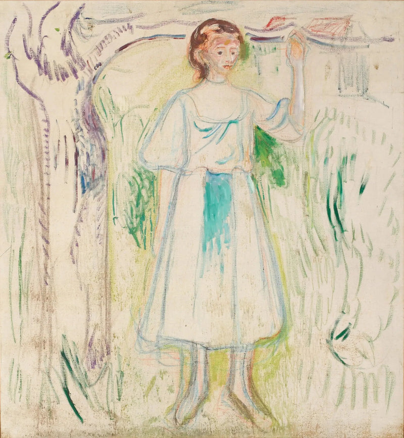 Joven mujer bajo un árbol - Edvard Munch