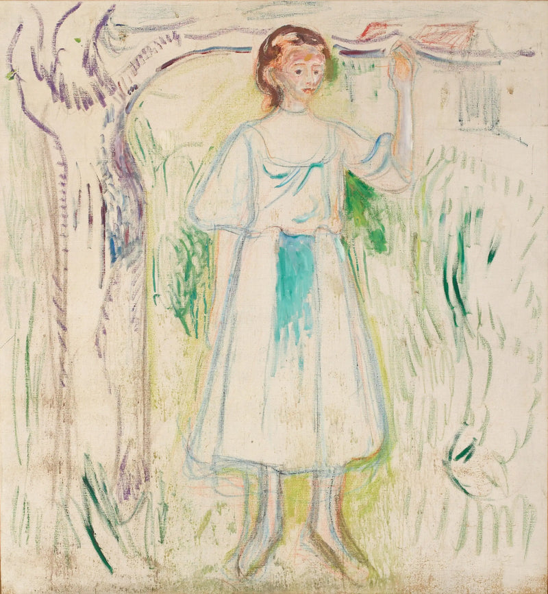 Joven mujer bajo un árbol - Edvard Munch