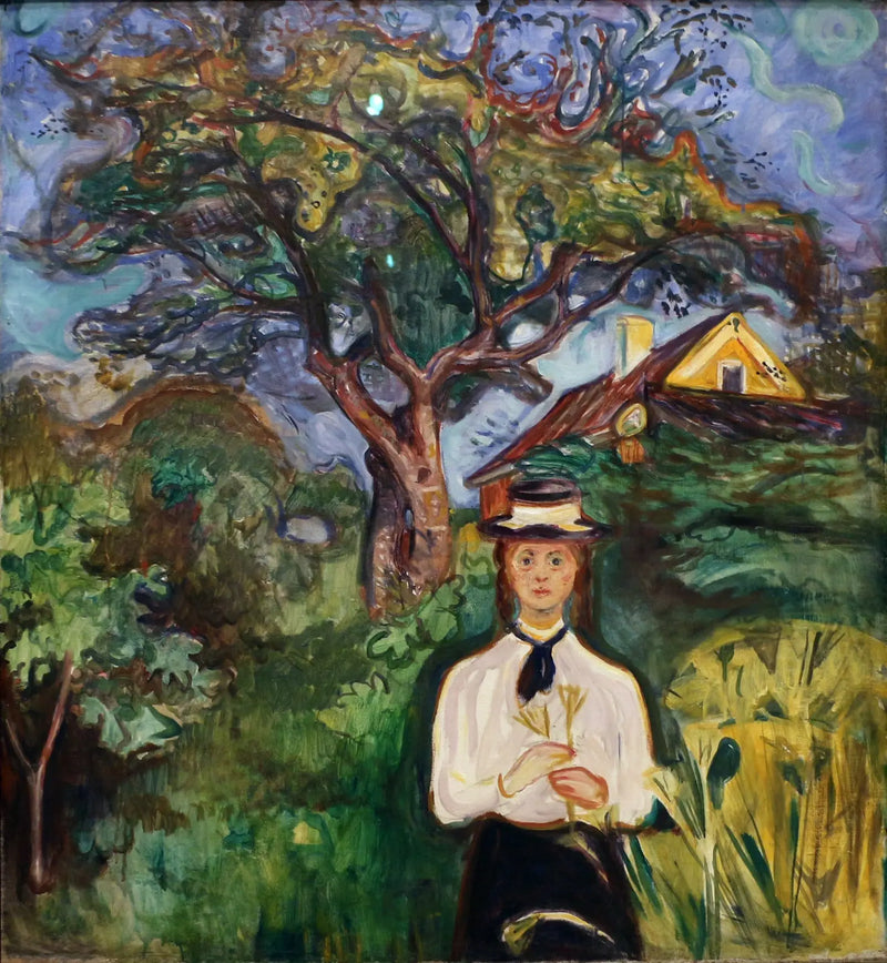 Joven mujer bajo un manzano - Edvard Munch