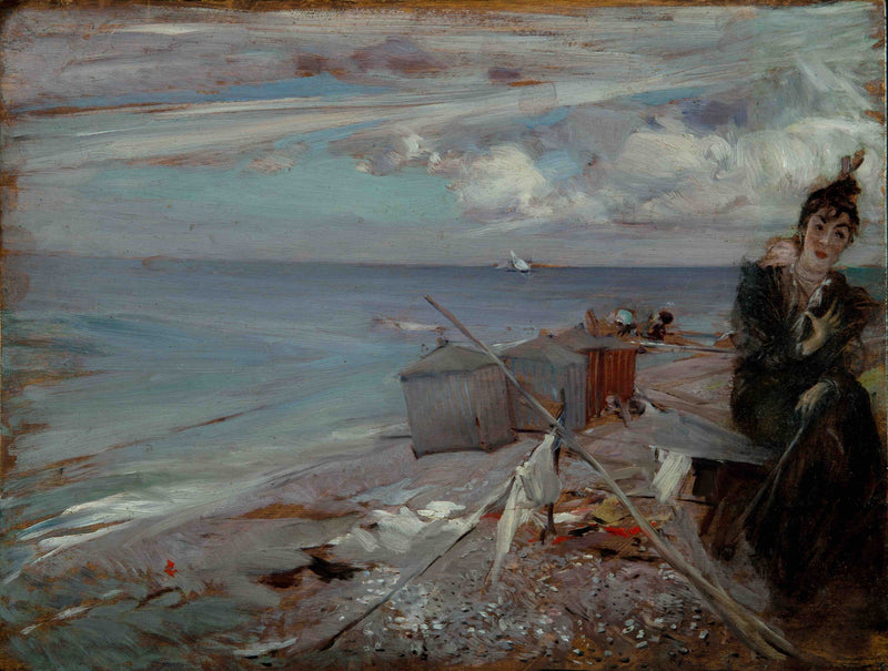 Joven mujer en la playa de Ostende - Giovanni Boldini