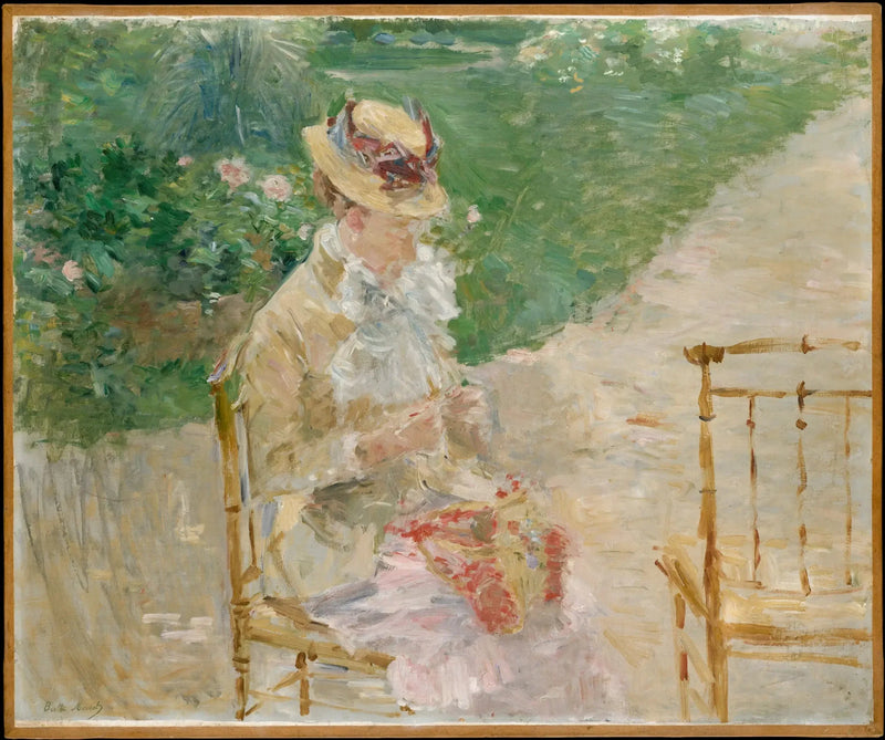 Joven mujer tejiendo - Berthe Morisot