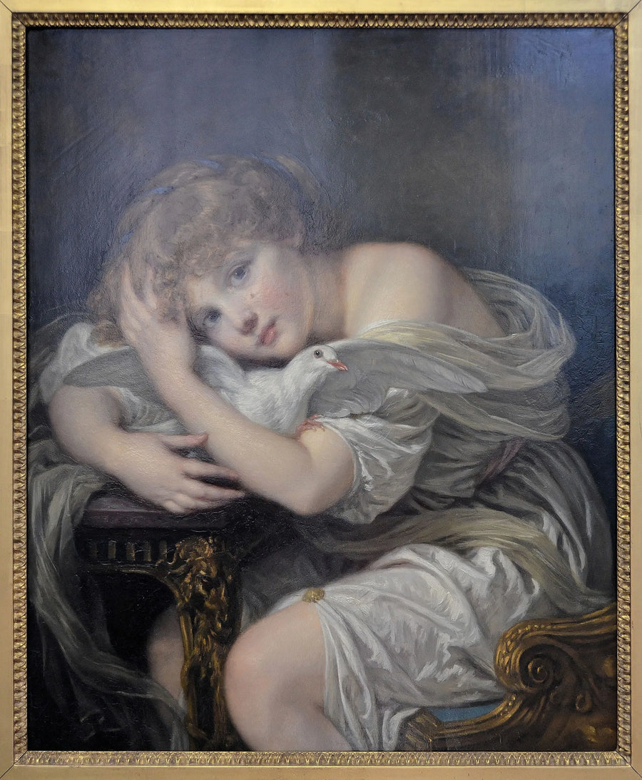 Joven con paloma - Jean-Baptiste Greuze