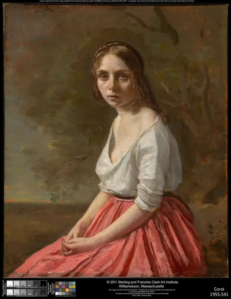 Joven con falda rosa - Jean-Baptiste Camille Corot