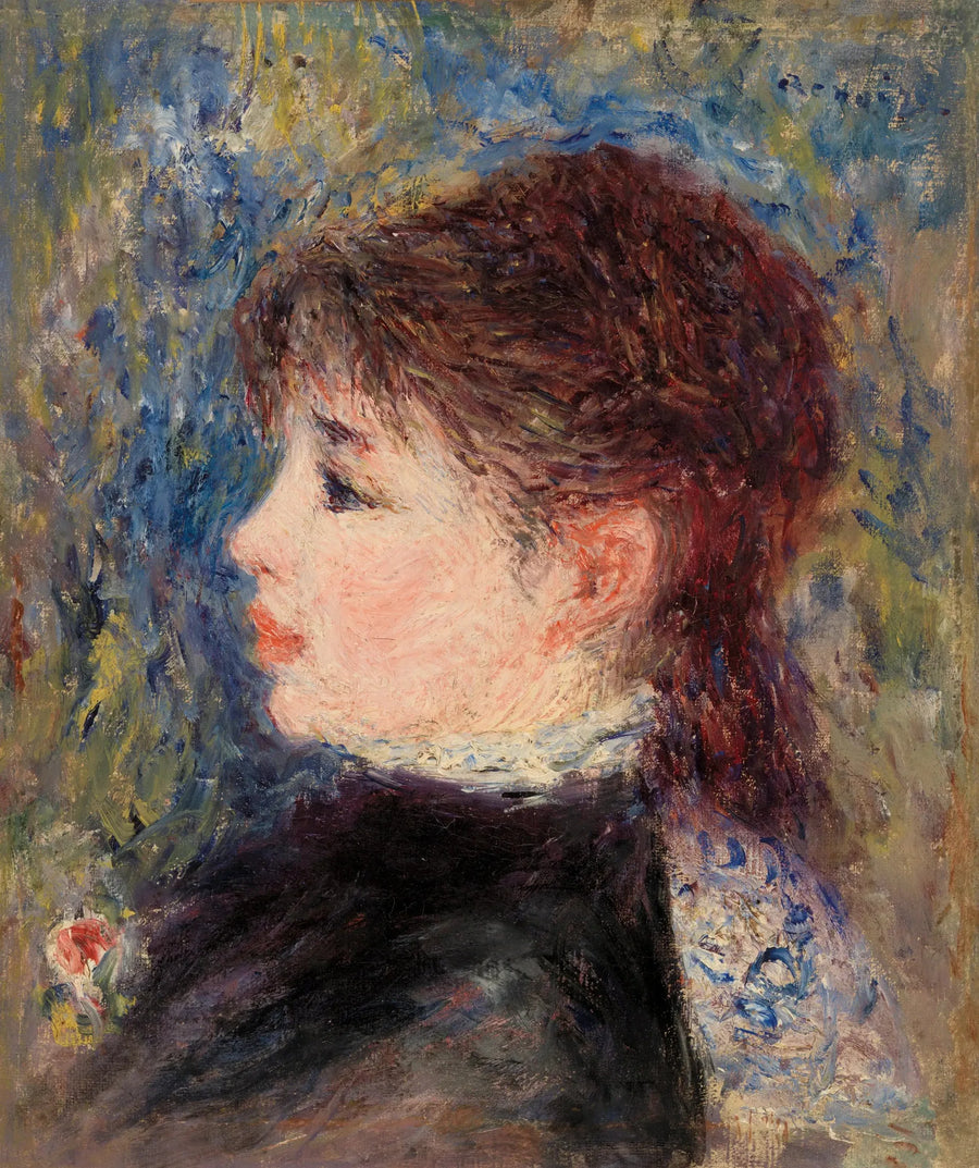 Joven chica con rosa - Pierre-Auguste Renoir