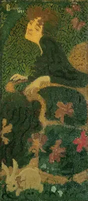 Joven chica sentada con un conejo - Pierre Bonnard